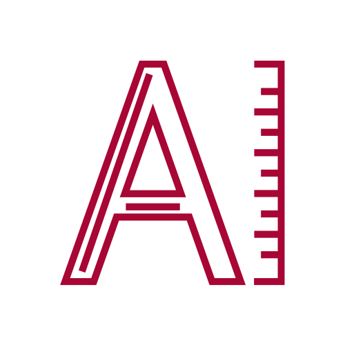 Custom Fabrication Icon - The Letter "A" with a Ruler Beside It