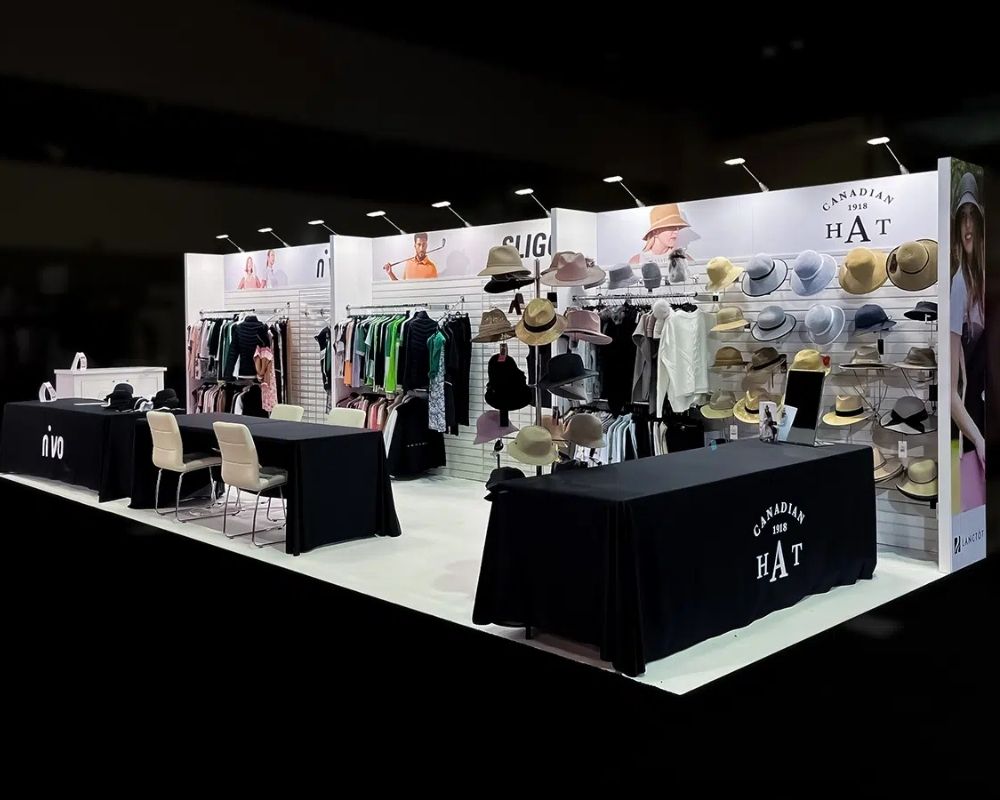 Canadian Hat retail-style trade show booth with product displays by Local Exhibits
