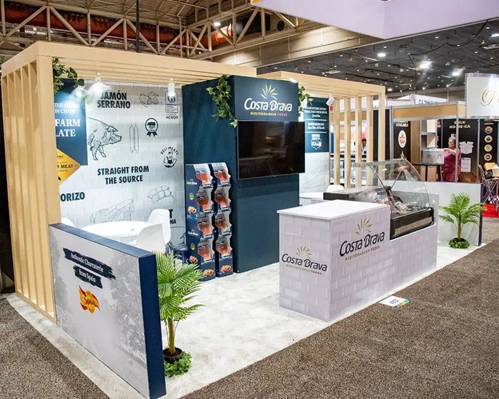 Custom trade show booth design and food brand exhibit setup by Local Exhibits