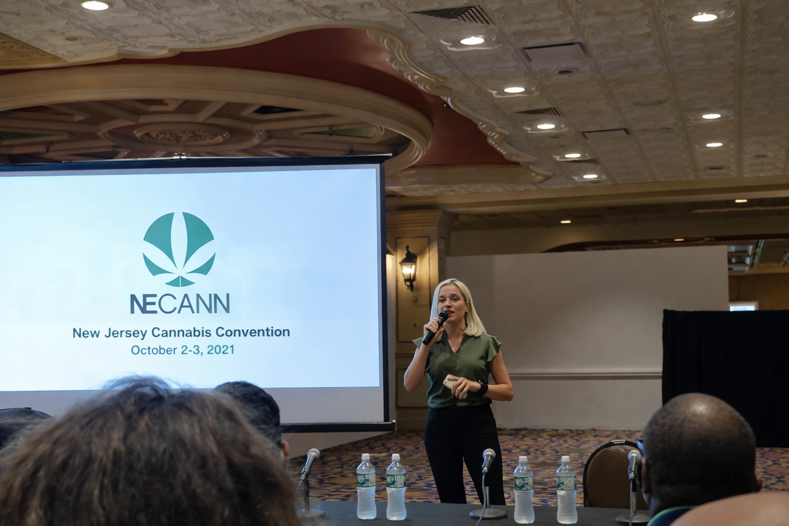 Speaker presenting at NECANN New Jersey Cannabis Convention event by Local Exhibits