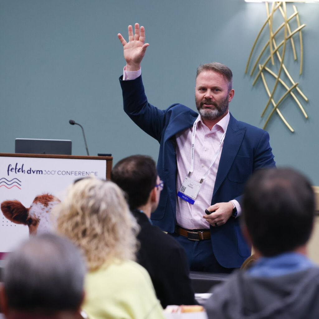 Speaker presenting at Fetch Veterinary Conference event managed by Local Exhibits